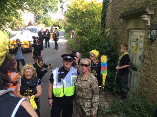 Tank Limo Drives Anti-Fracking Campagners too David Cameron House 3