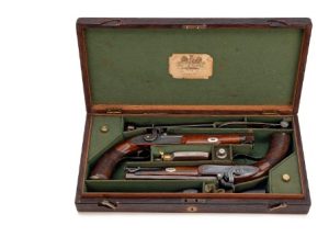 PAIR OF .650 PERCUSSION OFFICERS PISTOLS