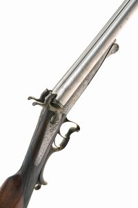 PINFIRE DOUBLE-BARRELLED SPORTING-GUN, UNSIGNED, serial no. 8079