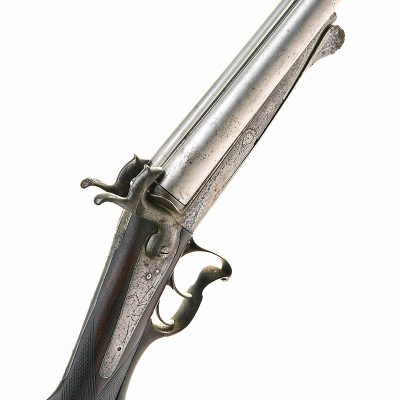 PINFIRE DOUBLE-BARRELLED SPORTING-GUN, UNSIGNED, serial no. 8079