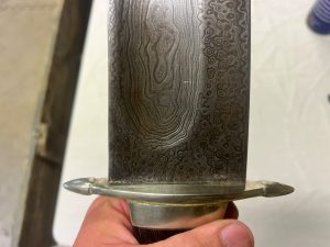 Huge Bowie knife with Damascus blade
