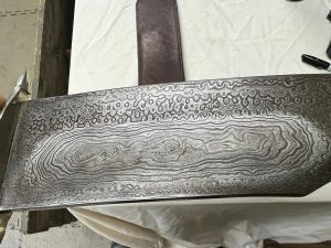 Huge Bowie knife with Damascus blade