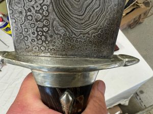 Huge Bowie knife with Damascus blade