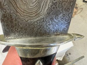Huge Bowie knife with Damascus blade