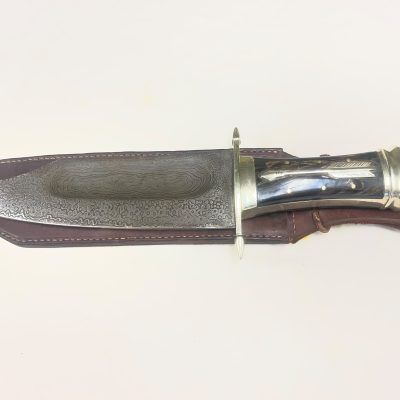 Huge Bowie knife with Damascus blade