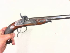 H Beckwith saw handled dueling pistol. 