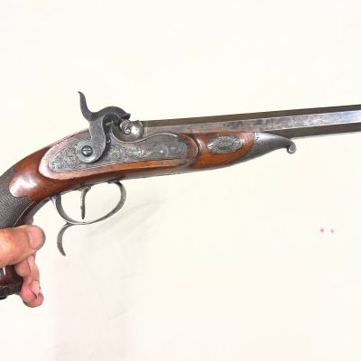 H Beckwith saw handled dueling pistol. 