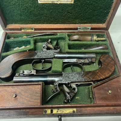 Pair of Lacy Flintlock Pistols London Made SN 67